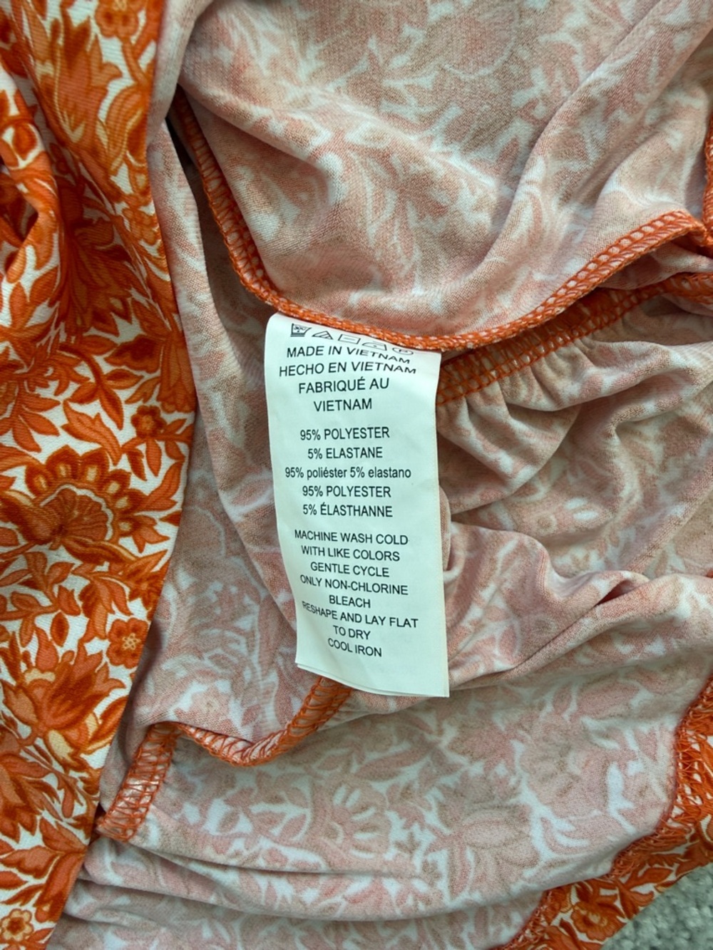 Michael Kors Orange Floral Ruffle-Hem Sleeveless Dress size XS - Picture 6 of 6